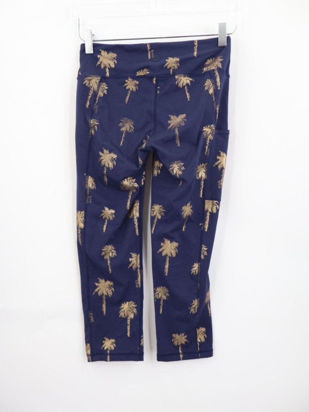 LILLY PULITZER Weekender Crop Leggings True Navy Sunset Safari Palms Size Small - Picture 6 of 11